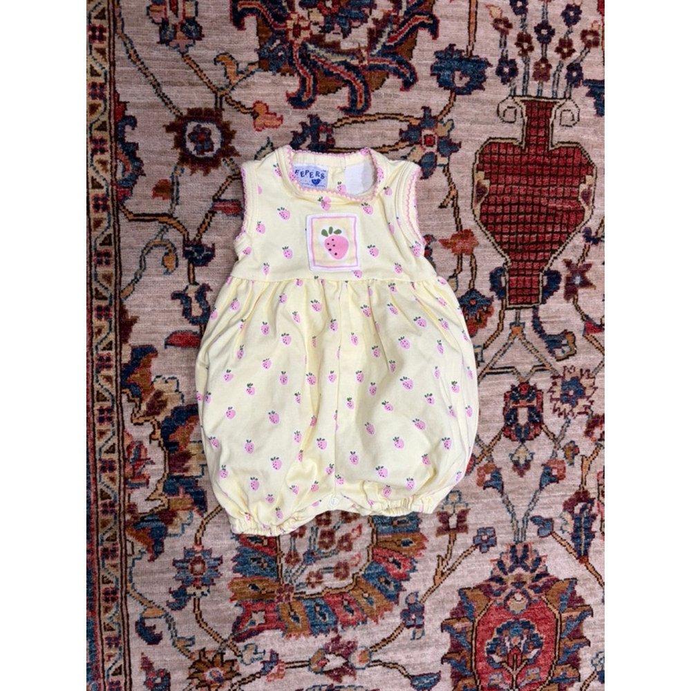 Peepers Baby Girl Strawberry Bubble Romper Dress 3M Cotton Fruit